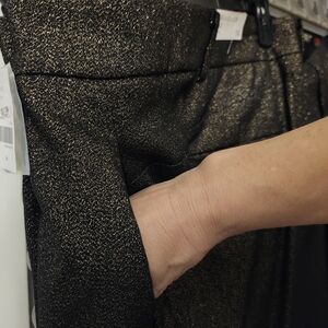 Lane Bryant Black and Gold Ankle Pants